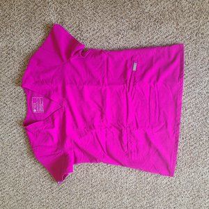 Figs Hot Pink Scrub Top, Small